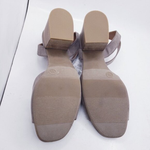 Universal Thread Taupe Megan Faux Suede Open Toe Heels Women's Size 11 New NWT - Picture 10 of 12